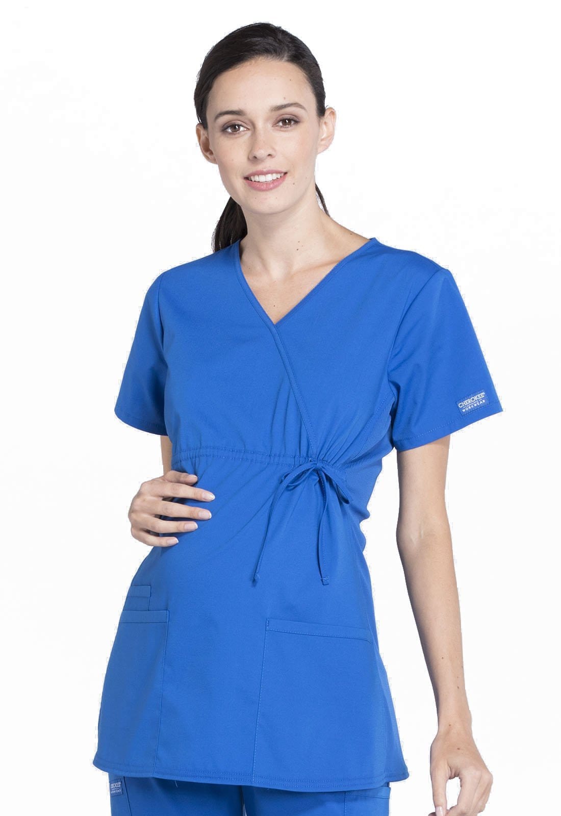 WW Professionals Maternity Mock Wrap Top WW685 – Beauty & Spa Uniforms NZ