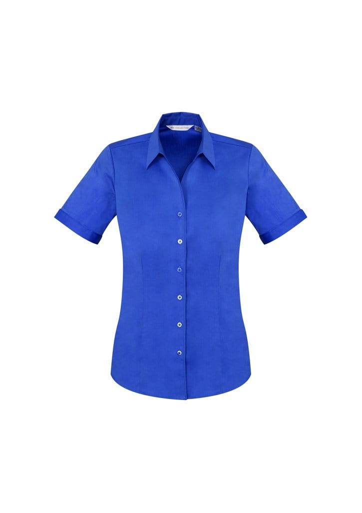 Biz Collection Biz Care Electric Blue / 6 Biz Corporate Women's Monaco Short Sleeve Shirt S770LS