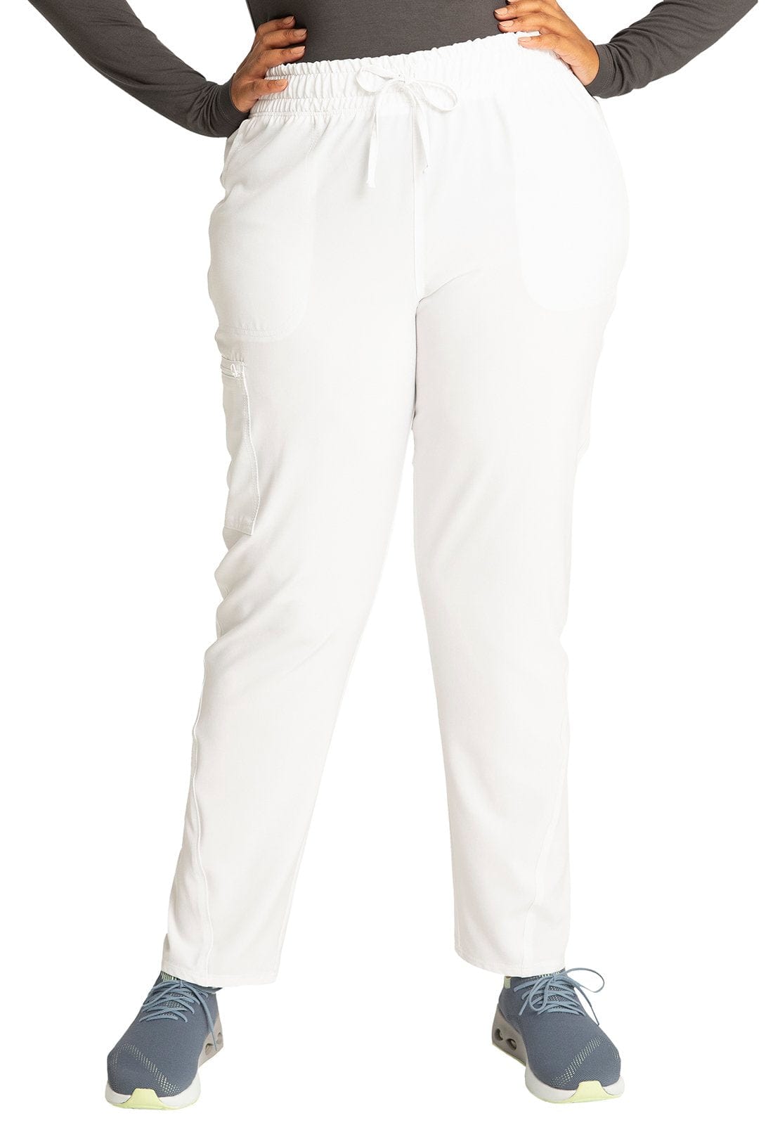Cherokee Allura White / 2XL Allura Tall Mid Rise Tapered Leg Drawstring Scrub Pant CKA184T