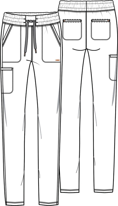 Cherokee Form by Cherokee Form Cherokee Mid Rise Tapered Leg Drawstring Pant CK095