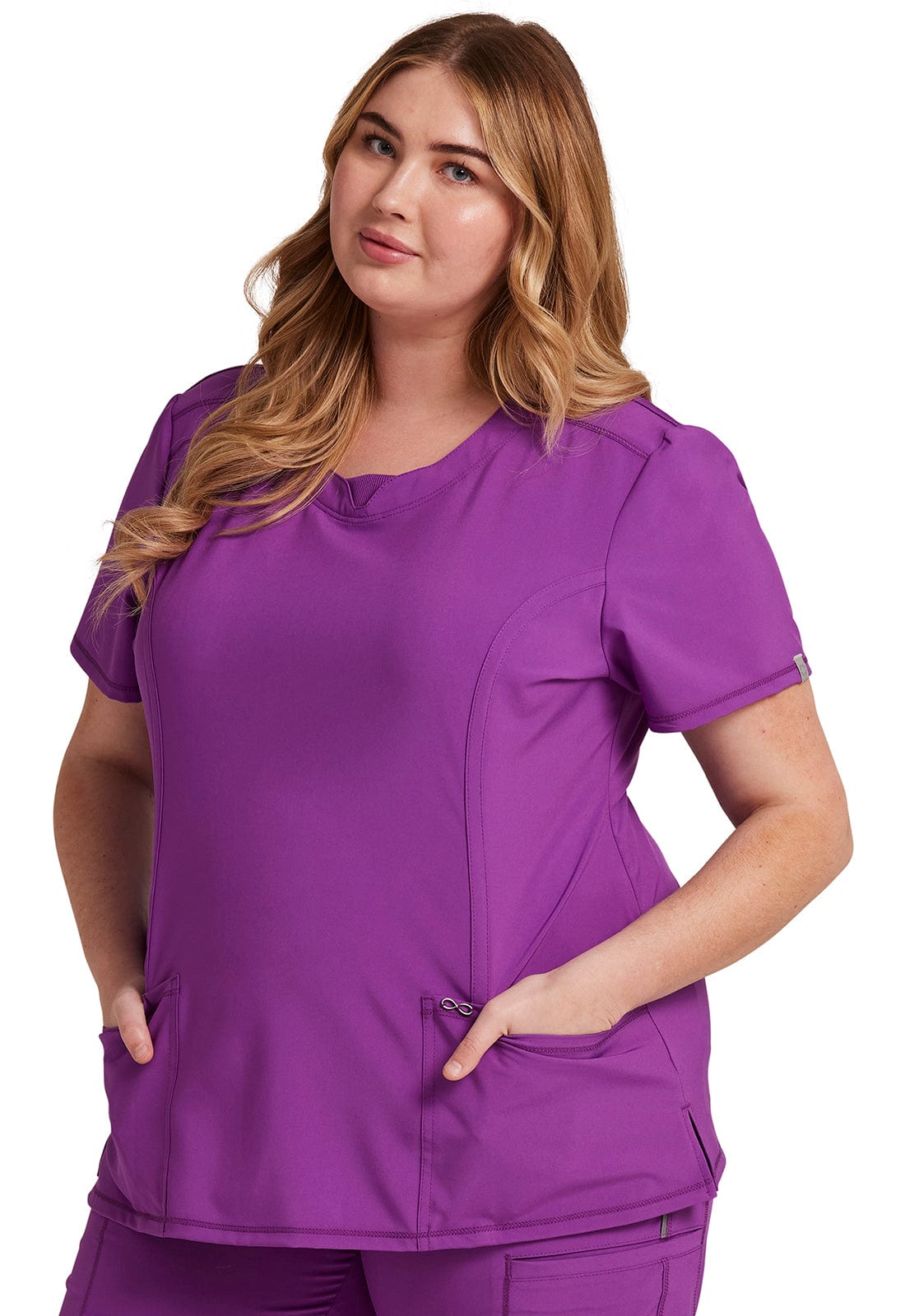 Cherokee Infinity Infinity  Round Neck Top Bright Violet 2624A