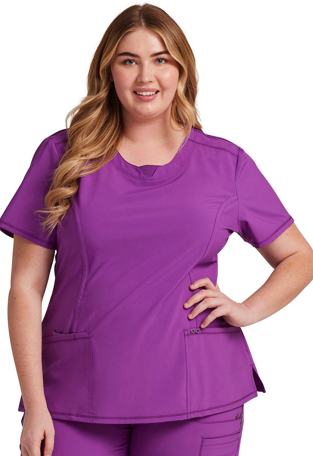 Cherokee Infinity Bright Violet / 2XL Infinity  Round Neck Top Bright Violet 2624A