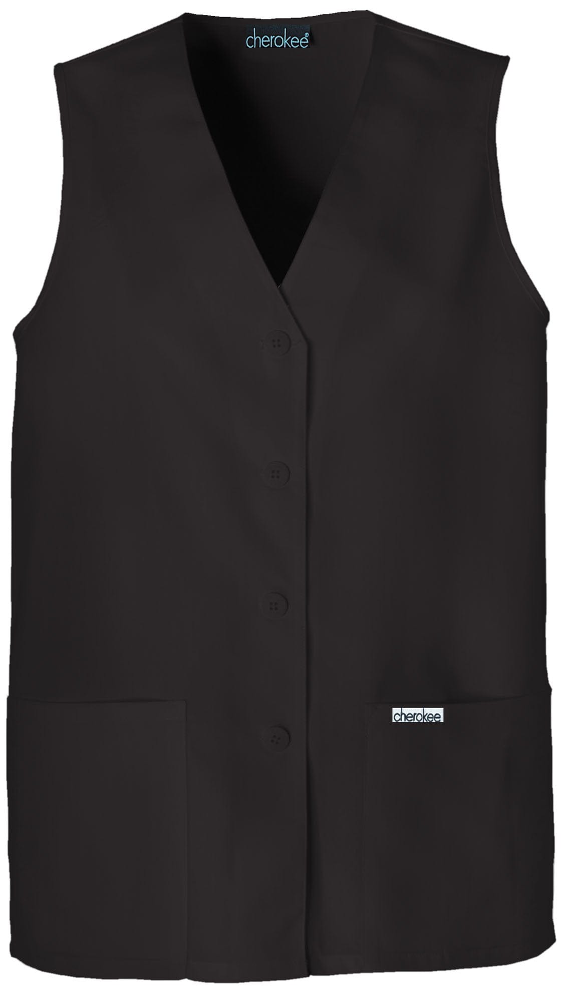 Cherokee Professional Whites Professional Solids Button Front Vest 1602