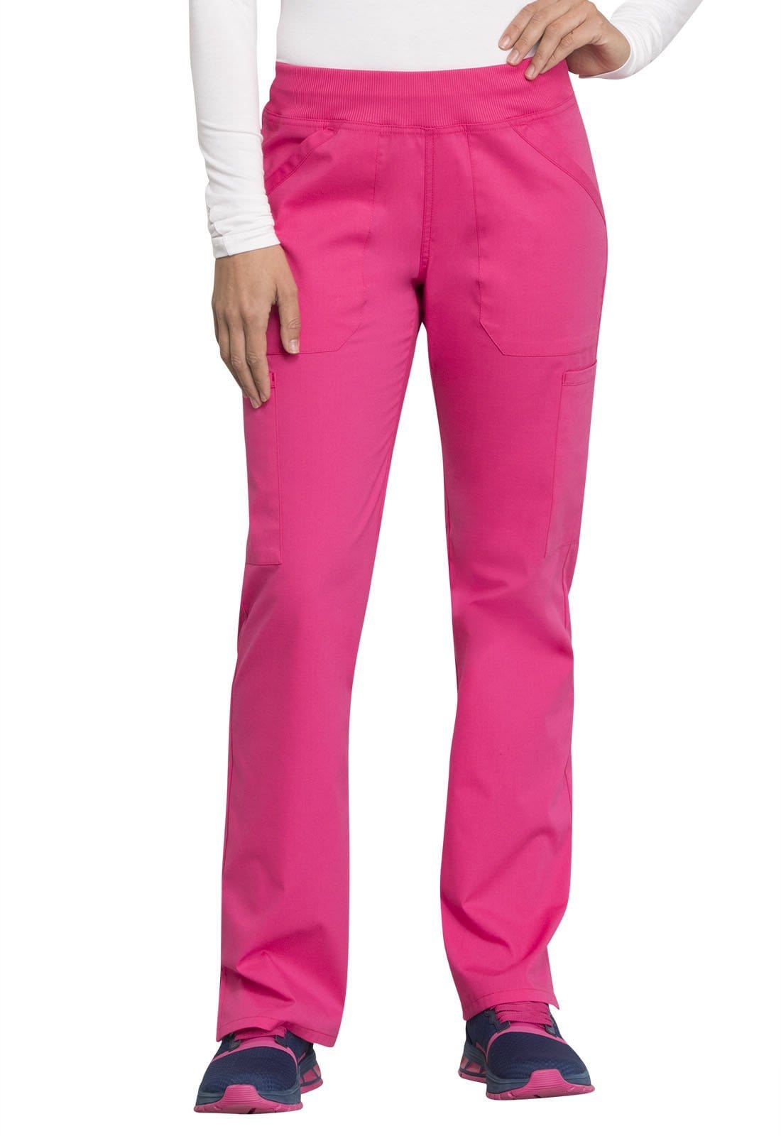 Cherokee Workwear WW Professionals Electric Pink / XXS WW Professionals Mid Rise Straight Leg Pull-on Cargo Beauty Pant WW170