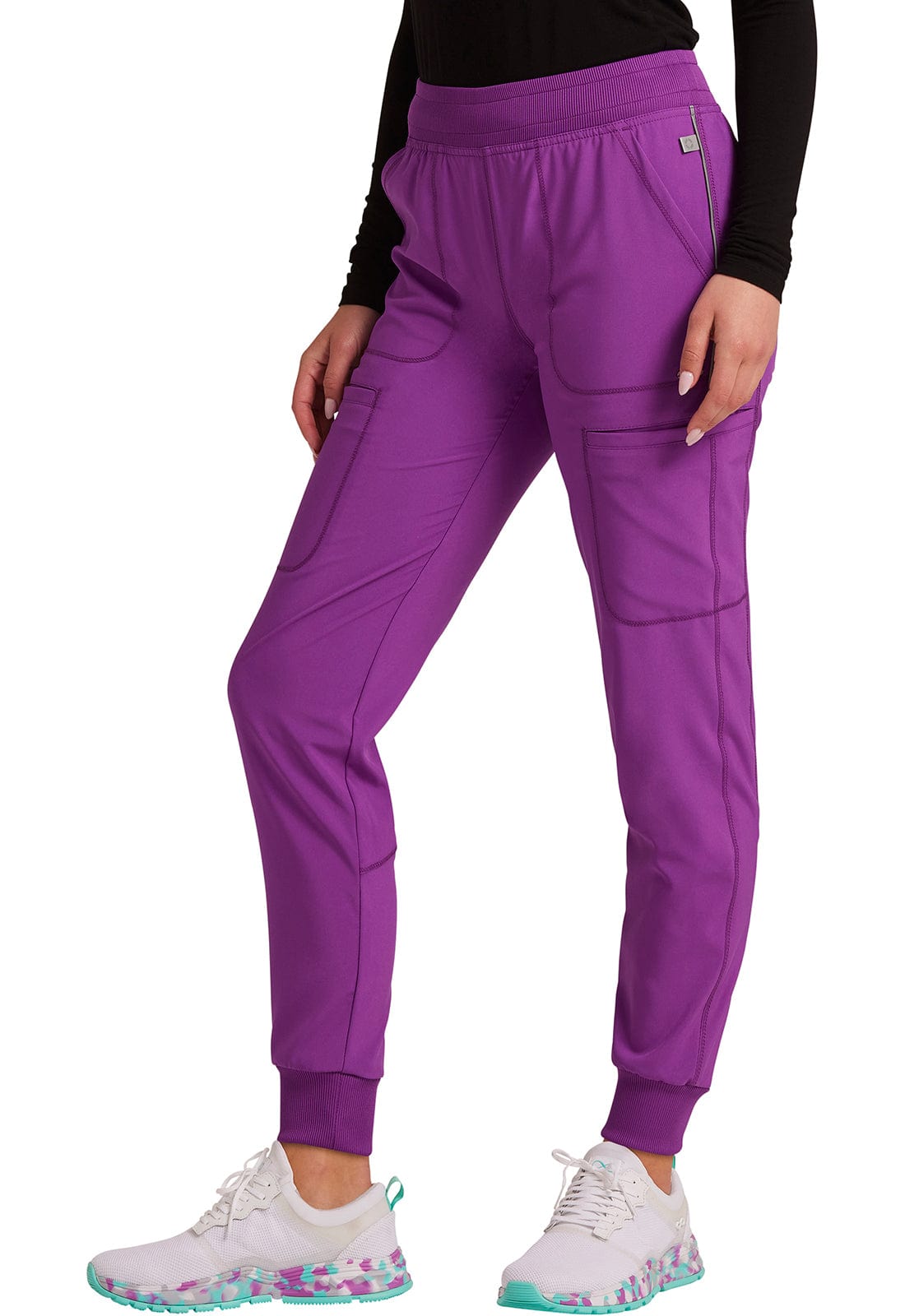 Infinity Mid Rise Jogger Bright Violet CK080A – Beauty & Spa Uniforms NZ