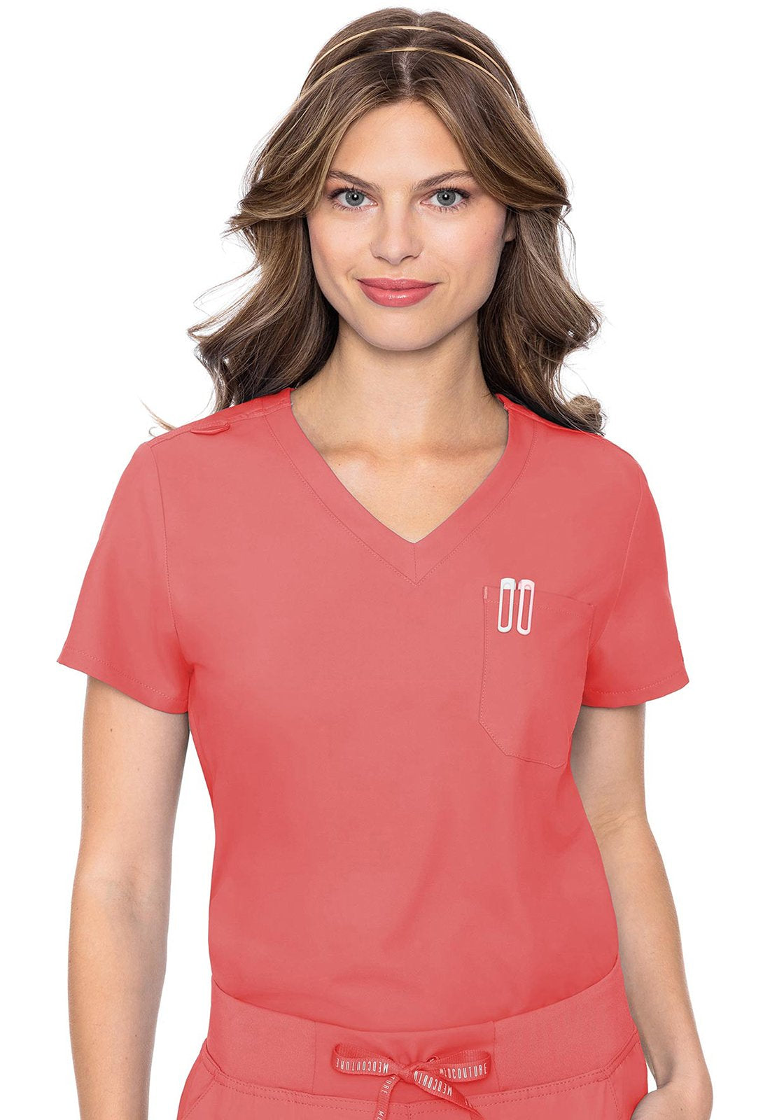 Med Couture MC Insight Coral / 3XL MC Insight  One Pocket Tuck-In Top MC2432