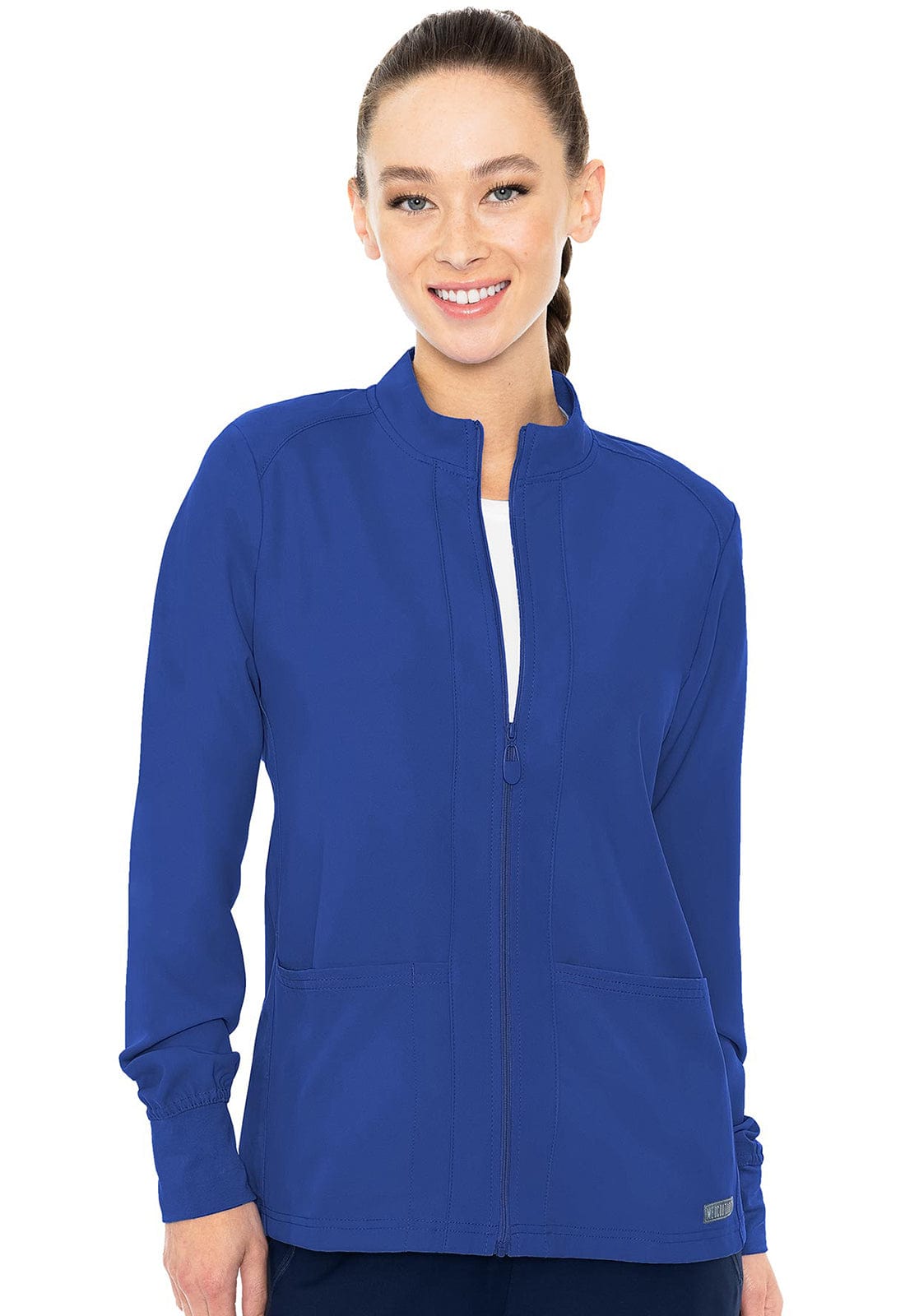 Med Couture MC Insight Royal / XS MC Insight  Zip Front Warm-Up Scrub Jacket With Shoulder Yokes MC2660